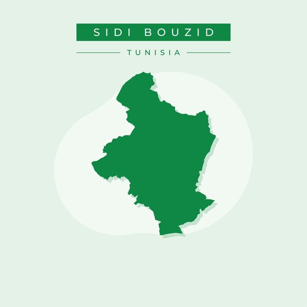 Ilustración vectorial del mapa de Sidi Bouzid en Túnez