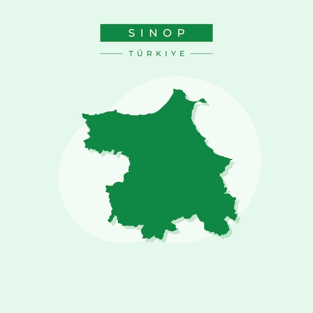 Ilustración vectorial del mapa de Sinop Turquía