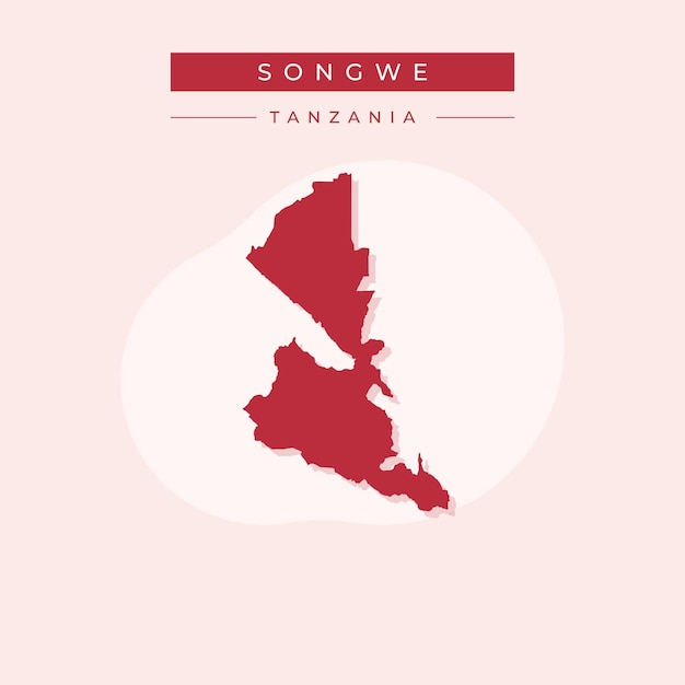 Ilustración vectorial del mapa de songwe en tanzania