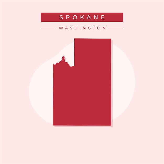 Ilustración vectorial del mapa de Spokane en el estado de Washington