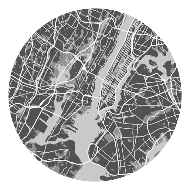 Ilustración vectorial mapa urbano de la ciudad de nueva york ee.uu.