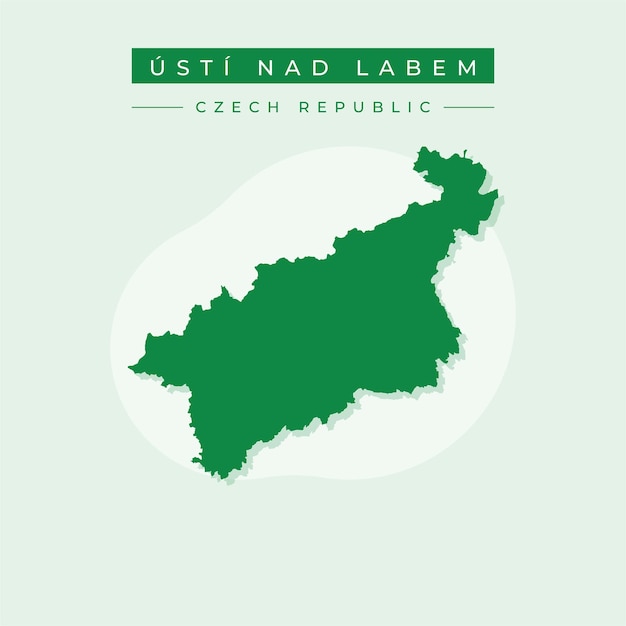 Ilustración vectorial del mapa de Usti nad Labem en la República Checa