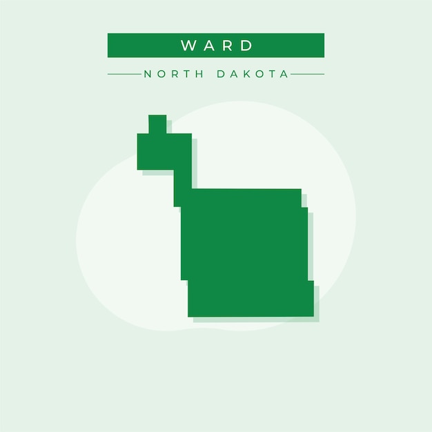 Ilustración vectorial de mapa vectorial de Ward de Dakota del Norte