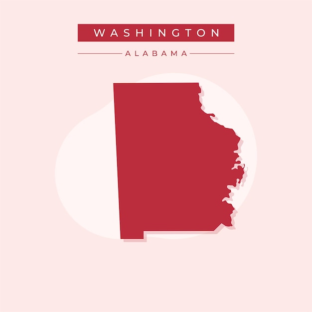 Ilustración vectorial del mapa de washington en el estado de alabama