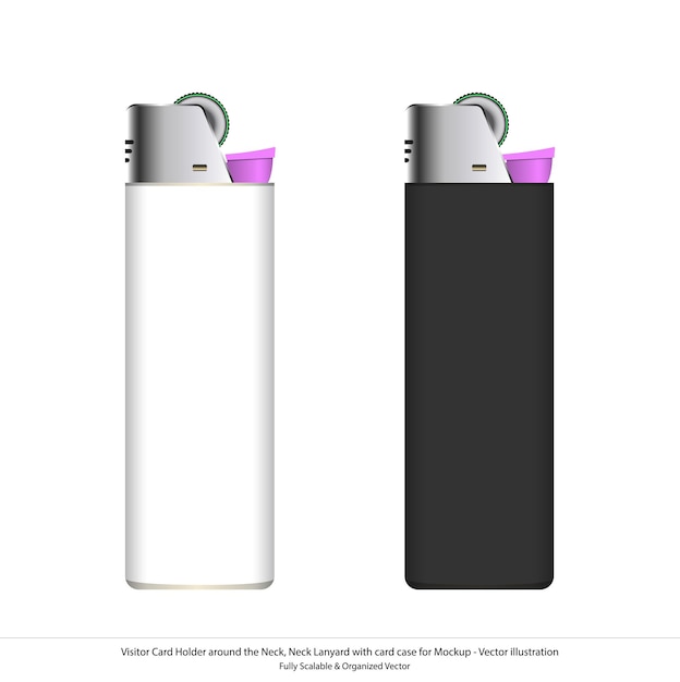 Ilustración vectorial de maquetas de encendedor de cigarrillos para presentaciones y maquetas de diseño