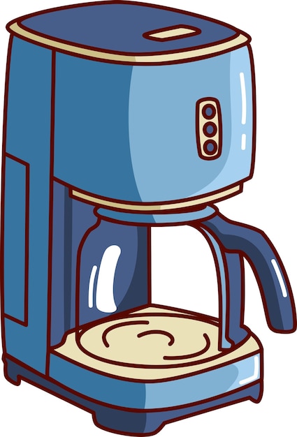 Vector ilustración vectorial de la máquina de café con filtro isométrico