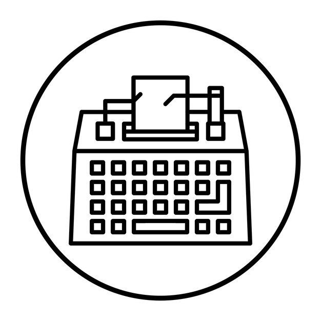 Ilustración vectorial de la máquina de escribir