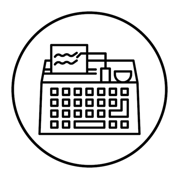 Ilustración vectorial de la máquina de escribir