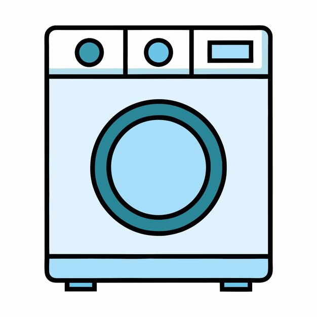 Ilustración vectorial de la máquina de lavar para proyectos domésticos