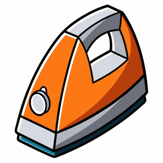 Ilustración vectorial de una máquina de secado de vapor eléctrico en naranja y blanco