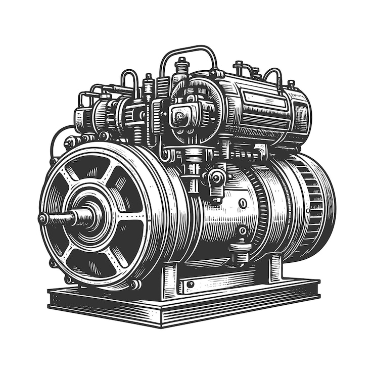 Vector ilustración vectorial de máquinas industriales