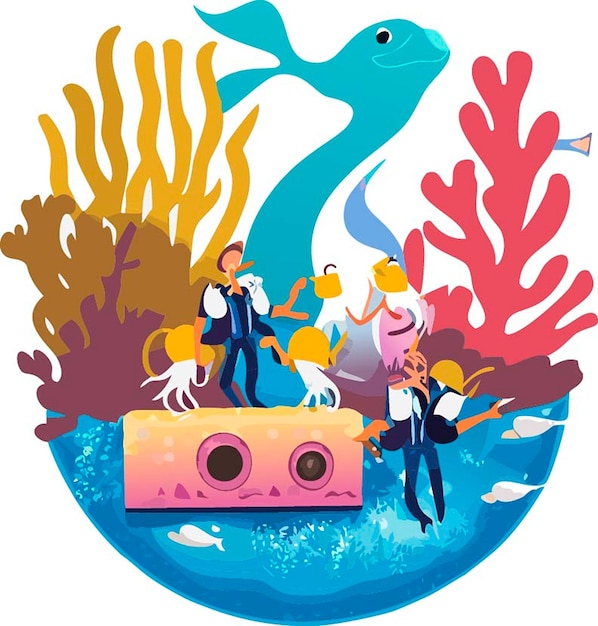 Ilustración vectorial del mar