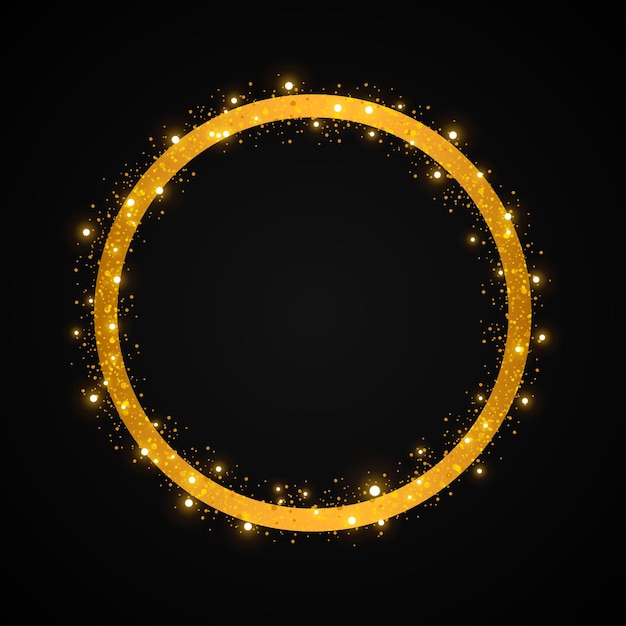 Ilustración vectorial de un marco circular con fondo de efecto de brillo
