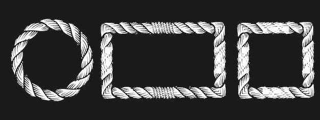 Ilustración vectorial del marco de la cuerda rectangular