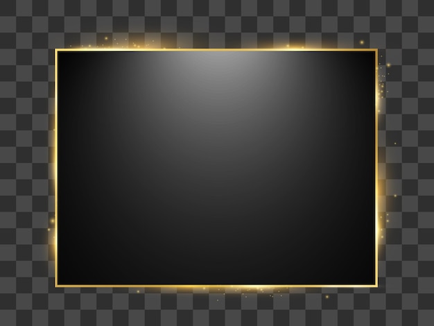 Ilustración vectorial de un marco dorado.