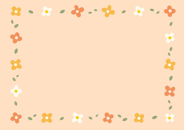Ilustración vectorial de un marco de flores