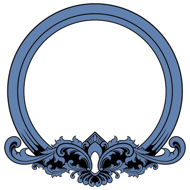 Ilustración vectorial del marco ornamental del círculo