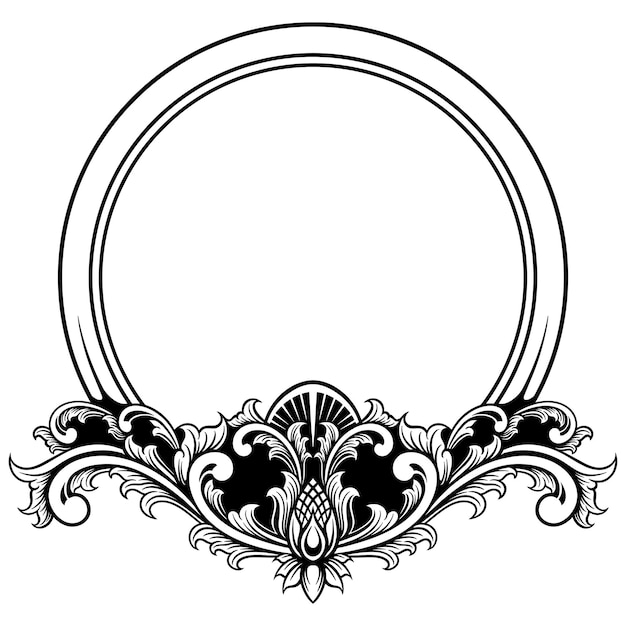 Ilustración vectorial del marco ornamental del círculo