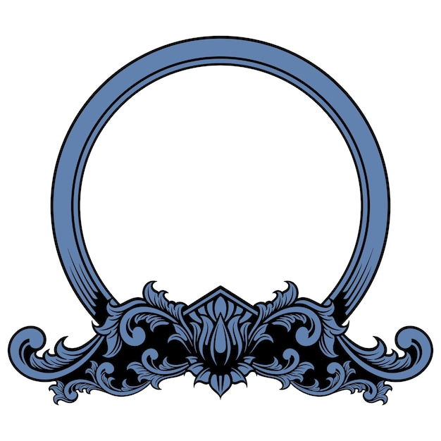 Ilustración vectorial del marco ornamental del círculo