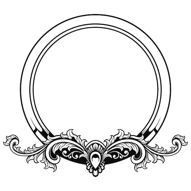 Ilustración vectorial del marco ornamental del círculo