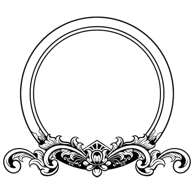 Ilustración vectorial del marco ornamental del círculo