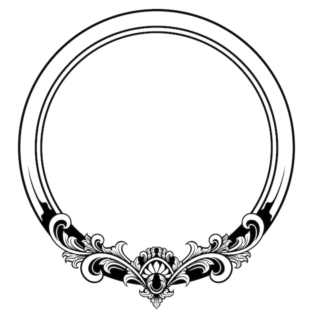 Ilustración vectorial del marco ornamental del círculo