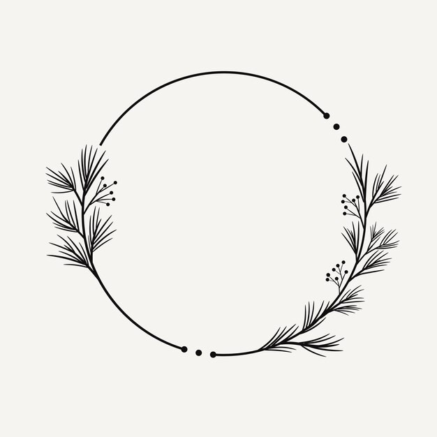 Ilustración vectorial del marco de las ramas de abeto