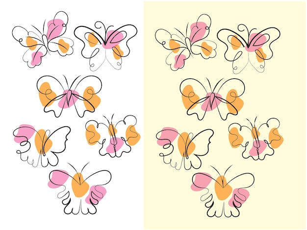 Ilustración vectorial de mariposa dibujada a mano