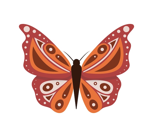 Ilustración vectorial de mariposas de dibujos animados aisladas sobre fondo blanco mariposas abstractas insectos voladores coloridos