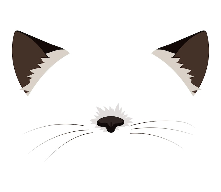 Vector ilustración vectorial de máscara de gato