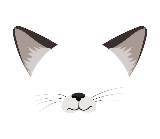 Ilustración vectorial de máscara de gato