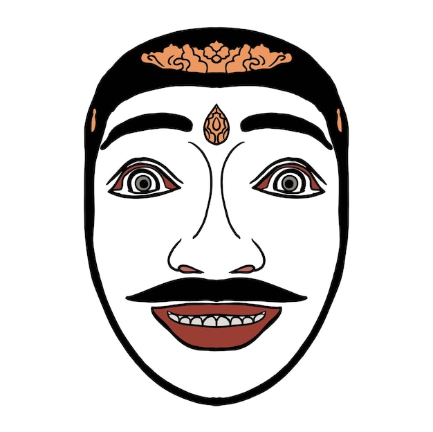 Ilustración vectorial de la máscara tradicional de Bali