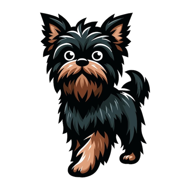 Ilustración vectorial de la mascota Affenpinscher sobre fondo blanco