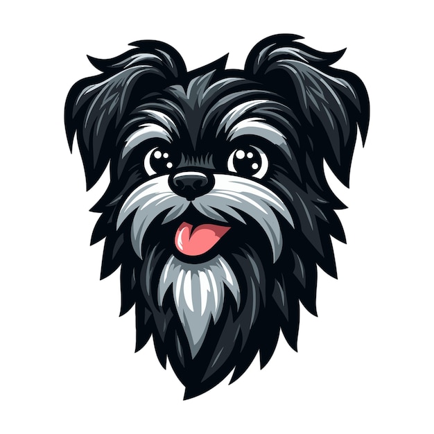 Ilustración vectorial de la mascota Affenpinscher sobre fondo blanco