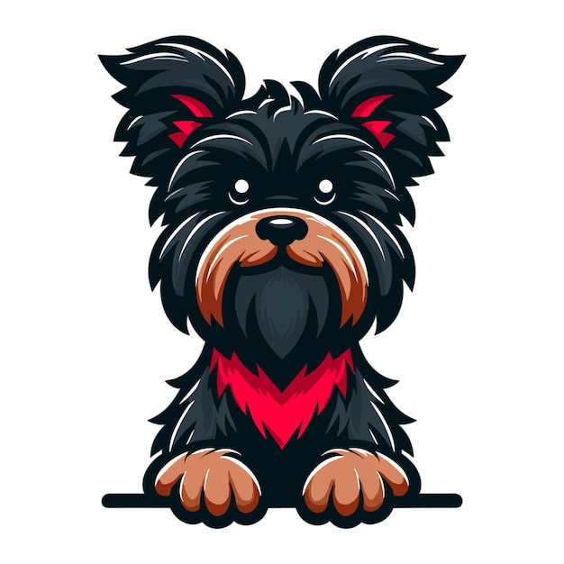 Ilustración vectorial de la mascota Affenpinscher sobre fondo blanco