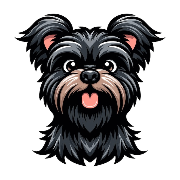 Ilustración vectorial de la mascota Affenpinscher sobre fondo blanco