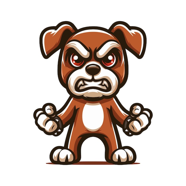 Ilustración vectorial de la mascota de un animal enojado