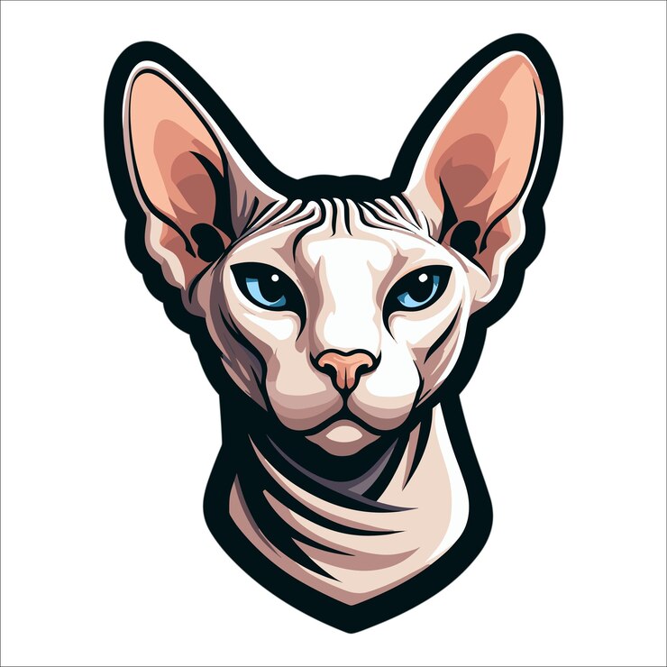 Vector ilustración vectorial de la mascota de la cabeza de la esfinge en fondo blanco