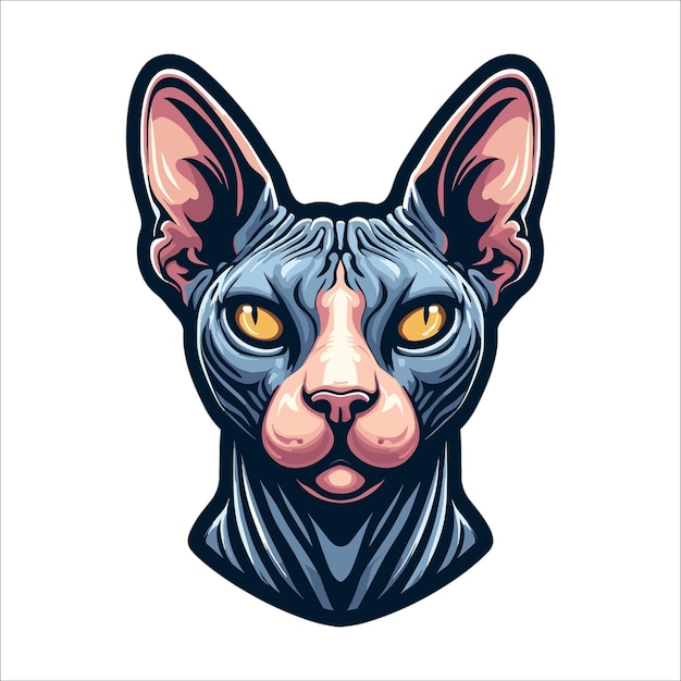 Ilustración vectorial de la mascota de la cabeza de la esfinge en fondo blanco