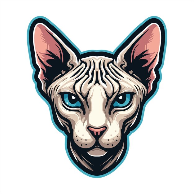 Ilustración vectorial de la mascota de la cabeza de la esfinge en fondo blanco