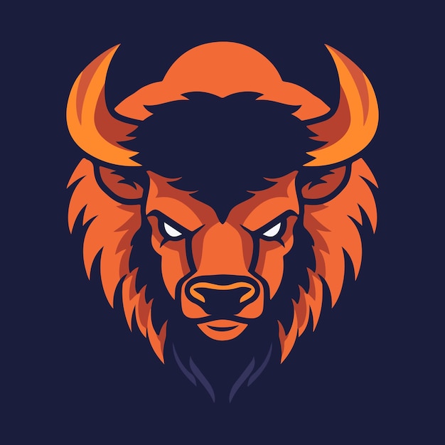 Ilustración vectorial de la mascota de la cabeza de toro enojado con fondo aislado