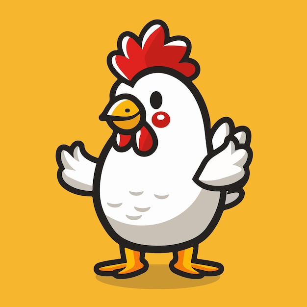 Ilustración vectorial de la mascota del gallo de pollo