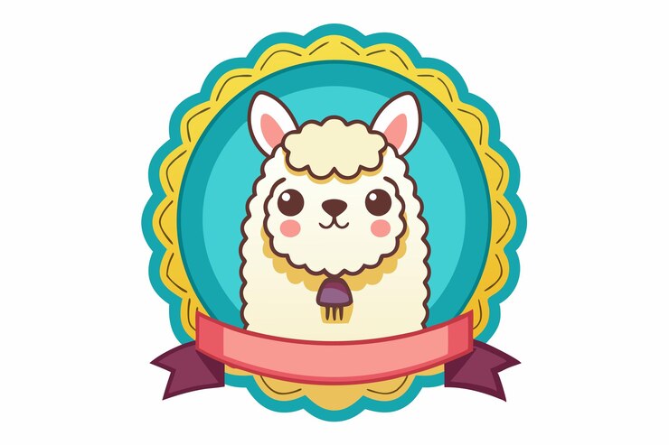 Vector ilustración vectorial de la mascota del logotipo de la alpaca