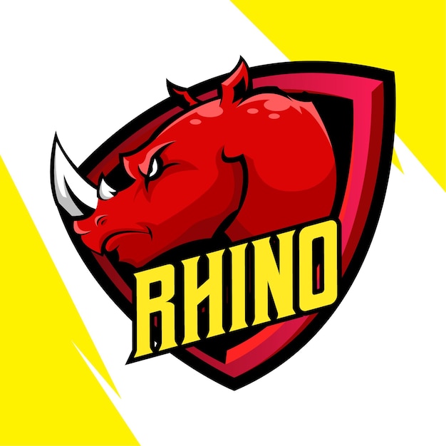 ILUSTRACIÓN VECTORIAL DE LA MASCOTA DEL LOGOTIPO RHINO ESPORT