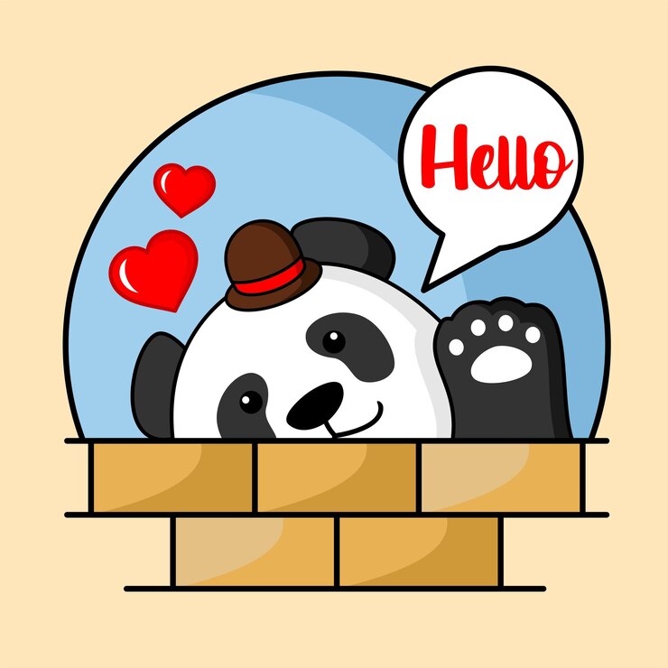 Vector ilustración vectorial de la mascota panda con un gesto lindo