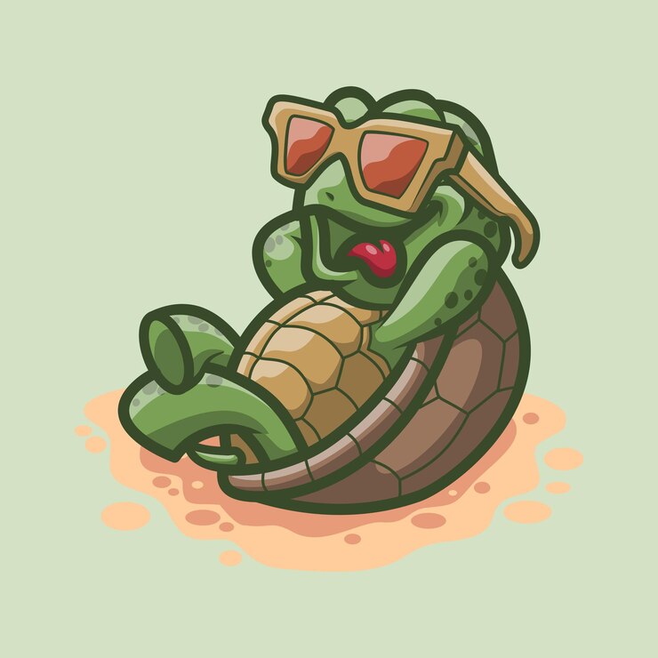 Vector ilustración vectorial de la mascota de la tortuga linda genial para su negocio de marca