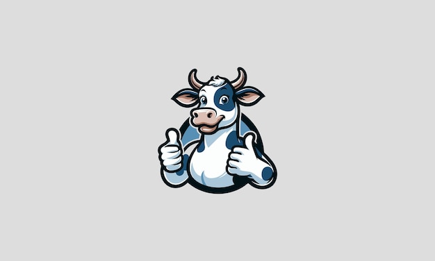 Ilustración vectorial de la mascota de la vaca sonriente