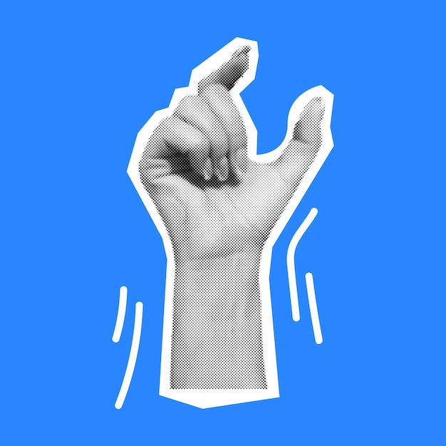 Ilustración vectorial de media tonalidad con una pequeña cantidad de gestos de la mano