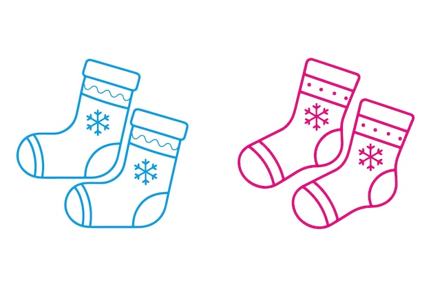 Ilustración vectorial de medias de Navidad en fondo blanco