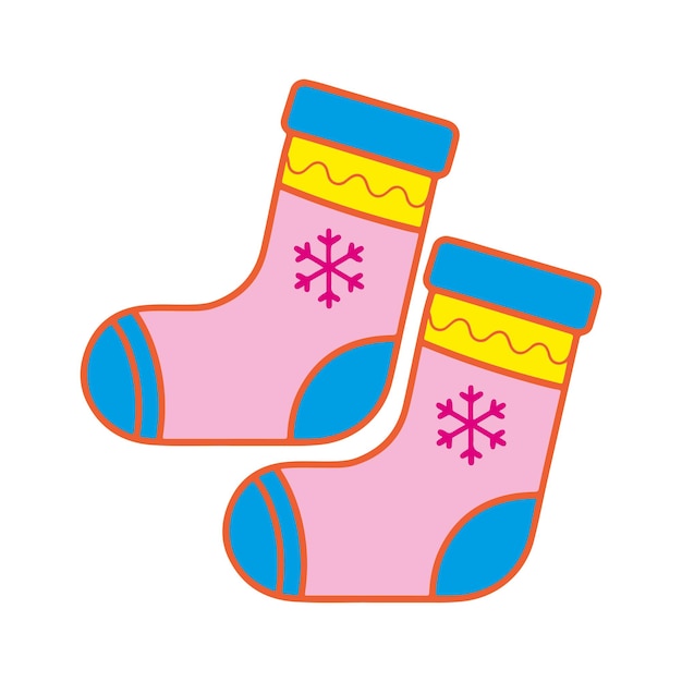 Ilustración vectorial de medias de Navidad en fondo blanco